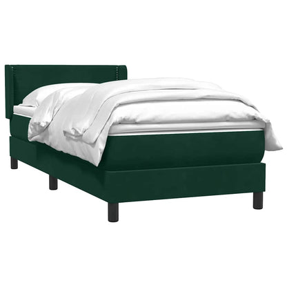Letto a Molle con Materasso e LED Verde Scuro 200x220 cm Velluto