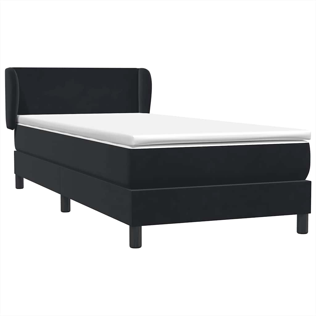 Giroletto a Molle con Materasso Nero 80x210 cm Velluto