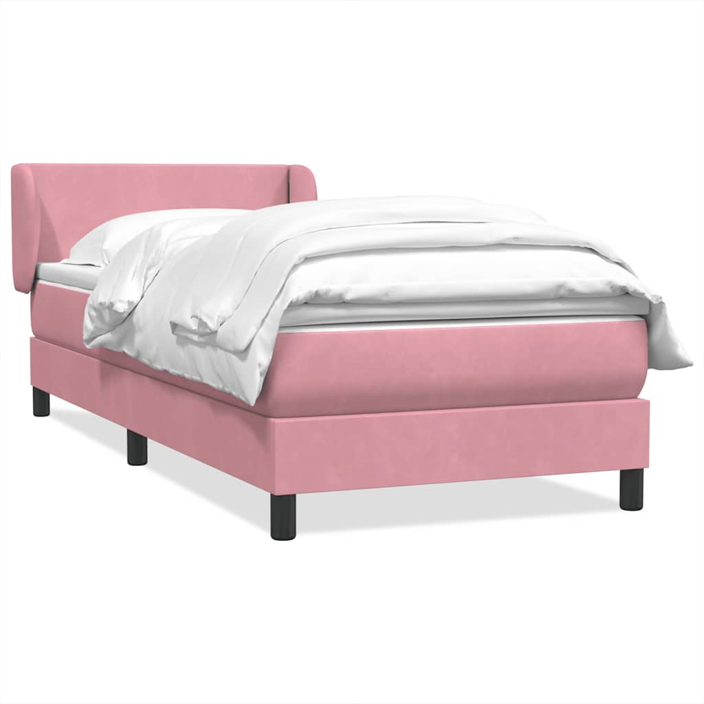 Giroletto a Molle con Materasso Rosa 80x210 cm Velluto