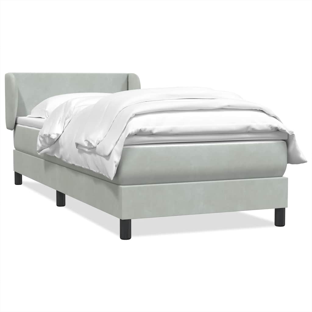 Giroletto a Molle con Materasso grigio chiaro 90x210 cm Velluto