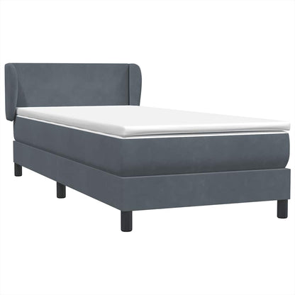 Giroletto a Molle con Materasso Grigio Scuro 90x210 cm Velluto
