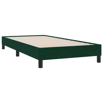 Giroletto a Molle con Materasso Verde Scuro 90x210 cm Velluto