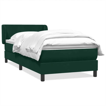 Giroletto a Molle con Materasso Verde Scuro 90x210 cm Velluto
