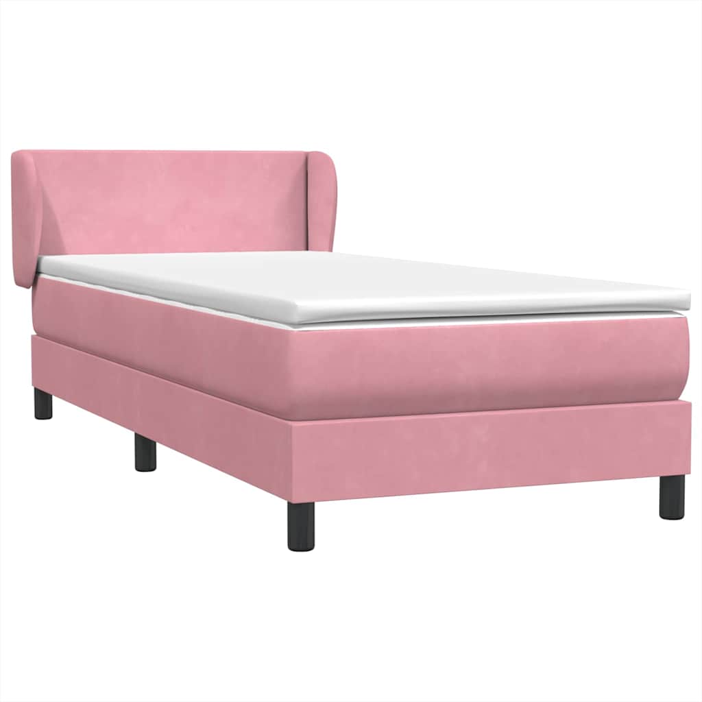Giroletto a Molle con Materasso Rosa 90x210 cm Velluto