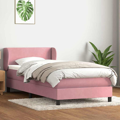 Giroletto a Molle con Materasso Rosa 90x210 cm Velluto