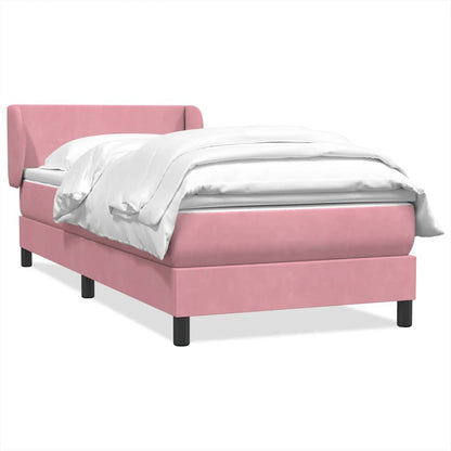 Giroletto a Molle con Materasso Rosa 90x210 cm Velluto