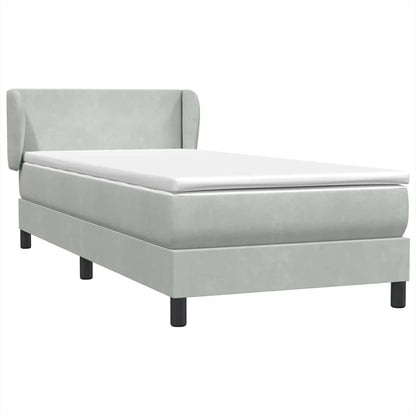 Giroletto a Molle con Materasso Grigio Chiaro 100x210cm Velluto