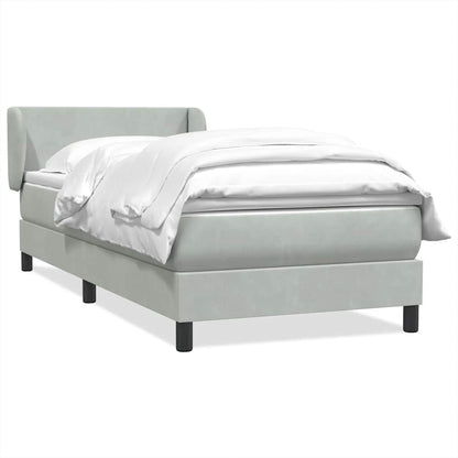 Giroletto a Molle con Materasso Grigio Chiaro 100x210cm Velluto