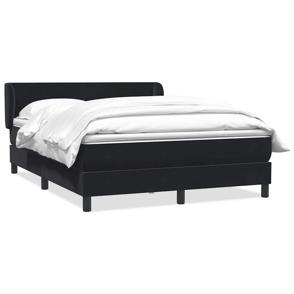 Giroletto a Molle con Materasso Nero 140x210 cm in Velluto