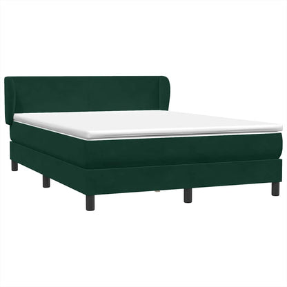Giroletto a Molle con Materasso Verde Scuro 140x210 cm Velluto