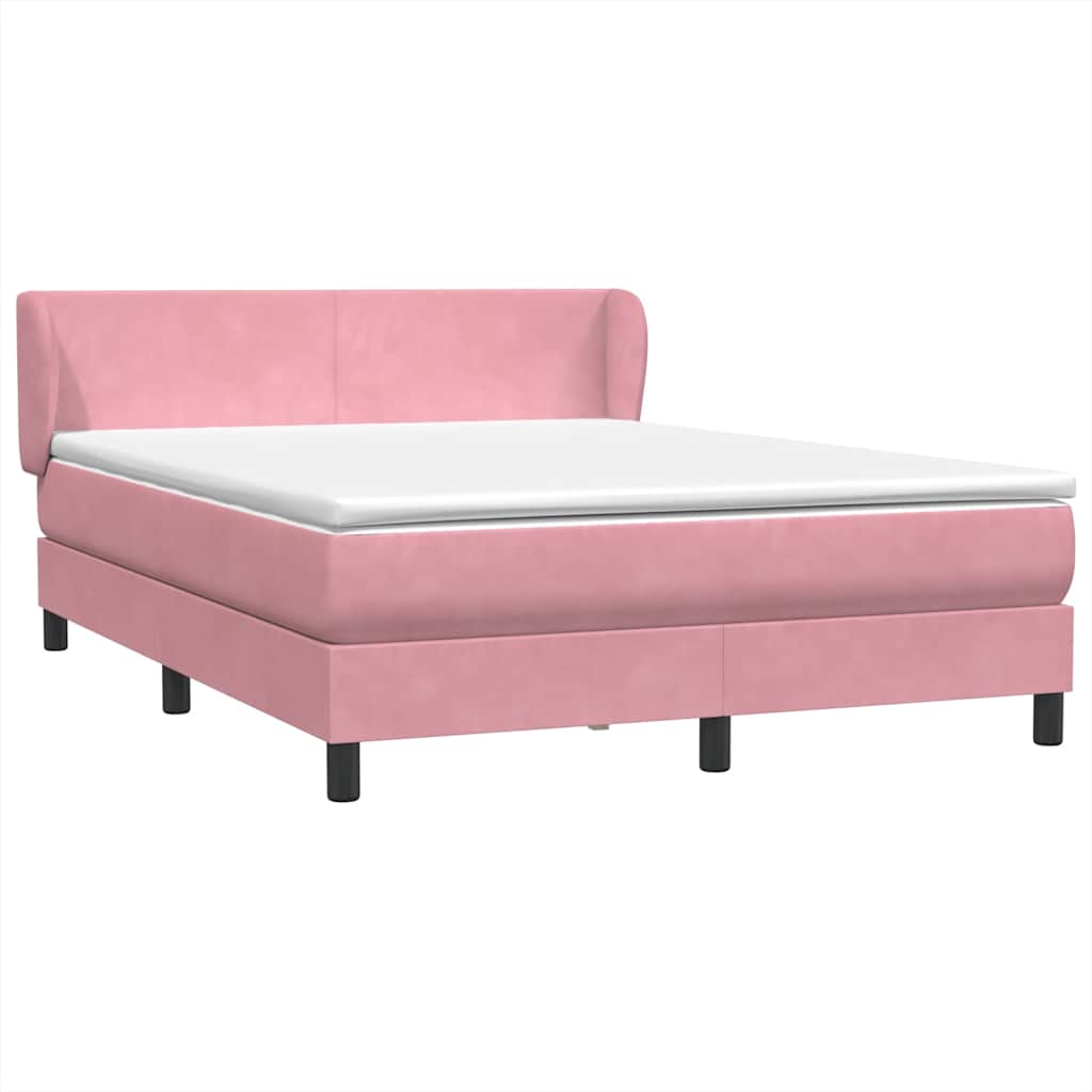 Giroletto a Molle con Materasso Rosa 140x210 cm in Velluto