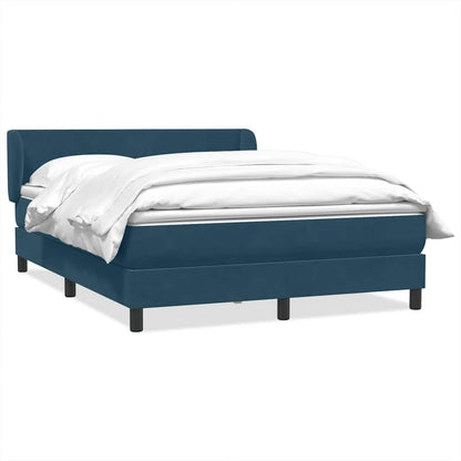 Giroletto a Molle con Materasso Blu Scuro 160x210 cm in Velluto
