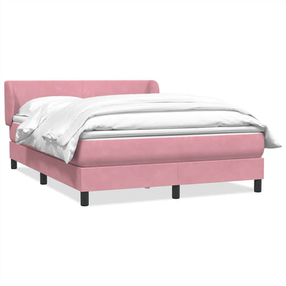 Giroletto a Molle con Materasso Rosa 160x210 cm in Velluto
