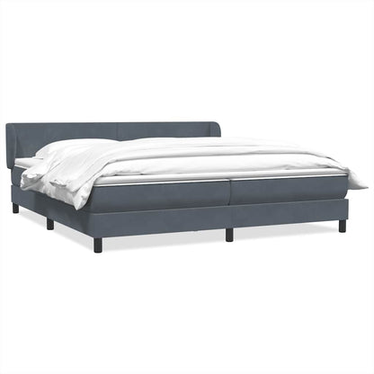 Giroletto a Molle con Materassi Grigio Scuro 180x210 cm Velluto