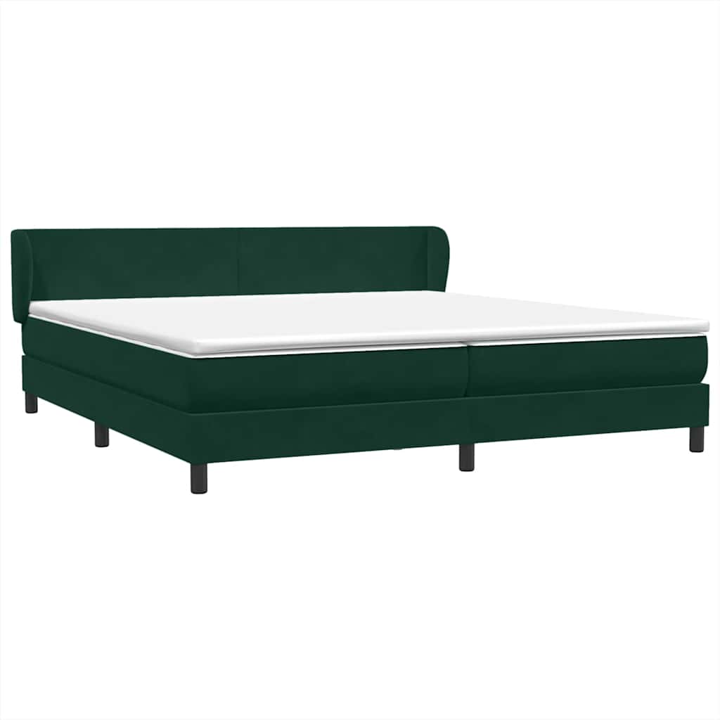 Giroletto a Molle con Materassi Verde Scuro 180x210 cm Velluto