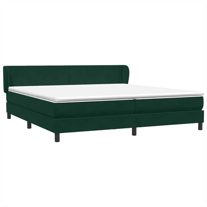 Giroletto a Molle con Materassi Verde Scuro 180x210 cm Velluto