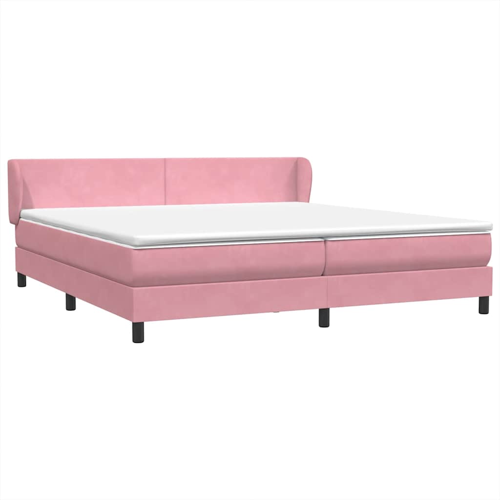 Giroletto a Molle con Materassi Rosa 180x210 cm in Velluto