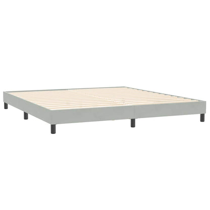 Giroletto a Molle con Materassi Grigio Chiaro 200x210cm Velluto