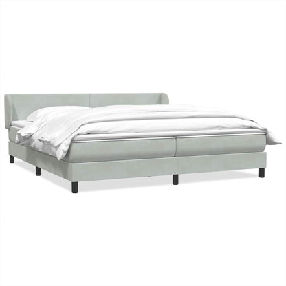 Giroletto a Molle con Materassi Grigio Chiaro 200x210cm Velluto