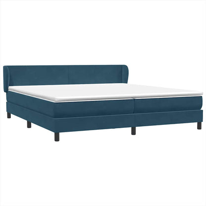 Giroletto a Molle con Materassi Blu Scuro 200x210 cm in Velluto