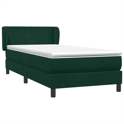 Giroletto a Molle con Materasso Verde Scuro 100x220 cm Velluto
