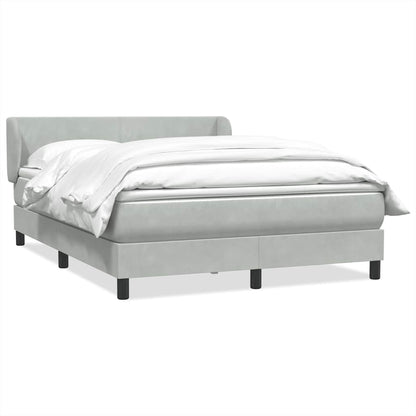 Giroletto a Molle con Materasso Grigio Chiaro 140x220cm Velluto
