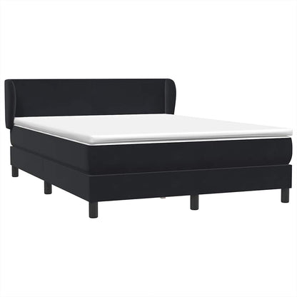 Giroletto a Molle con Materasso Nero 140x220 cm in Velluto