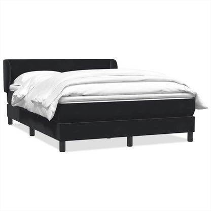 Giroletto a Molle con Materasso Nero 140x220 cm in Velluto