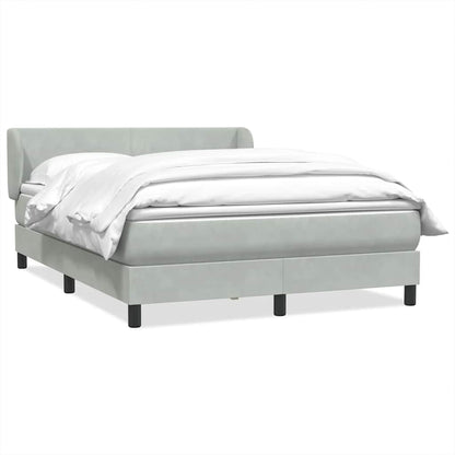 Giroletto a Molle con Materasso Grigio Chiaro 160x220cm Velluto