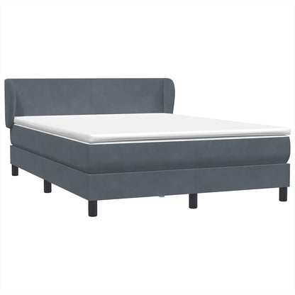 Giroletto a Molle con Materasso Grigio Scuro 160x220 cm Velluto