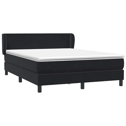 Giroletto a Molle con Materasso Nero 160x220 cm in Velluto