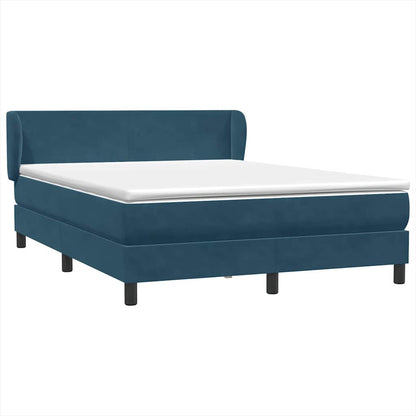 Giroletto a Molle con Materasso Blu Scuro 160x220 cm in Velluto