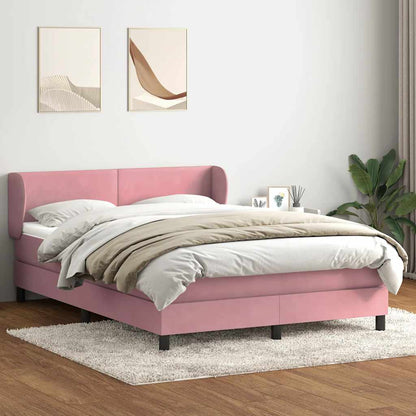 Giroletto a Molle con Materasso Rosa 160x220 cm in Velluto