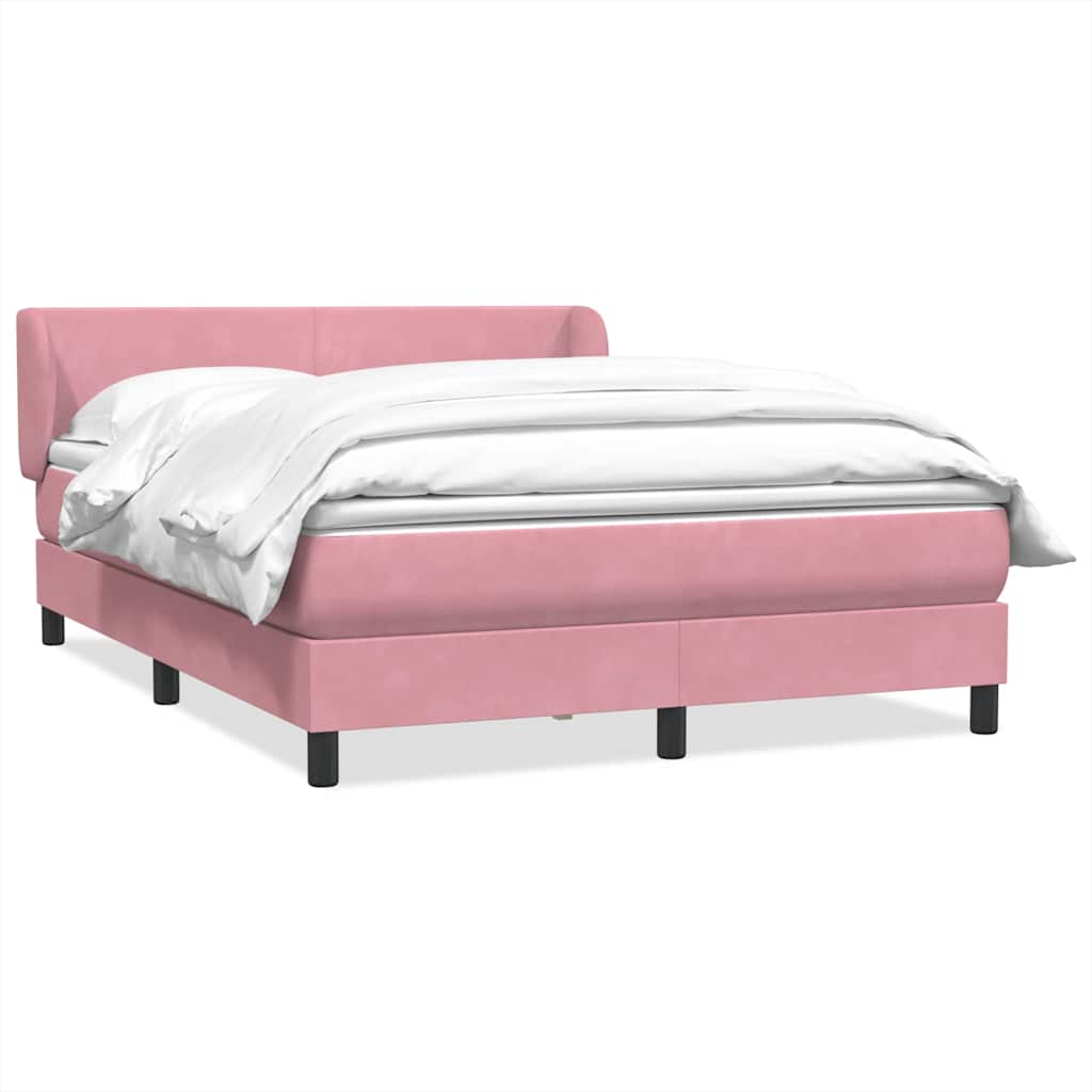 Giroletto a Molle con Materasso Rosa 160x220 cm in Velluto