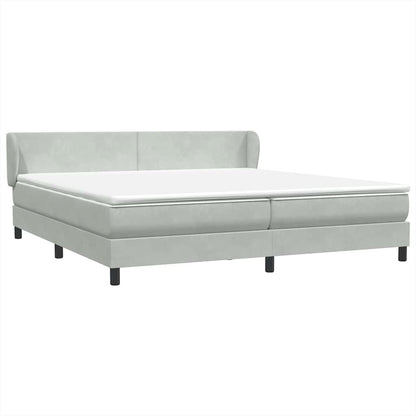 Giroletto a Molle con Materassi Grigio Chiaro 180x220cm Velluto