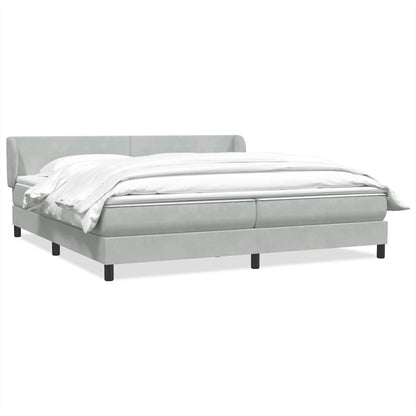 Giroletto a Molle con Materassi Grigio Chiaro 180x220cm Velluto