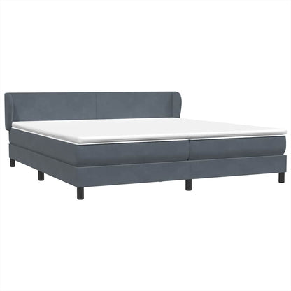Giroletto a Molle con Materassi Grigio Scuro 180x220 cm Velluto