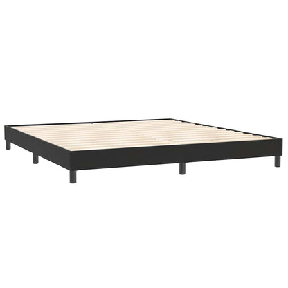 Giroletto a Molle con Materassi Nero 180x220 cm in Velluto