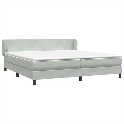 Giroletto a Molle con Materassi Grigio Chiaro 200x220cm Velluto