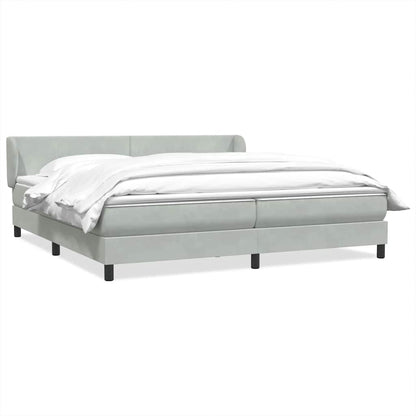Giroletto a Molle con Materassi Grigio Chiaro 200x220cm Velluto