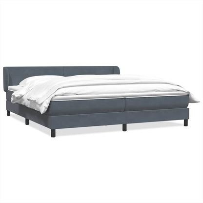 Giroletto a Molle con Materassi Grigio Scuro 200x220 cm Velluto