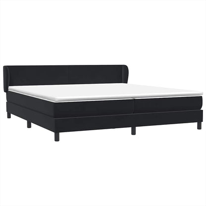 Giroletto a Molle con Materassi Nero 200x220 cm in Velluto