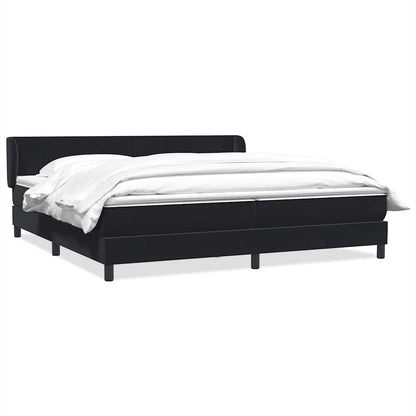 Giroletto a Molle con Materassi Nero 200x220 cm in Velluto
