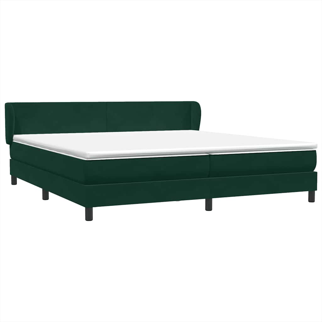 Giroletto a Molle con Materassi Verde Scuro 200x220 cm Velluto