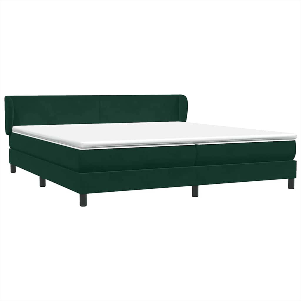 Giroletto a Molle con Materassi Verde Scuro 200x220 cm Velluto