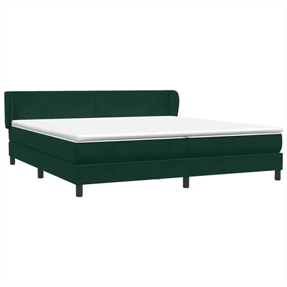 Giroletto a Molle con Materassi Verde Scuro 200x220 cm Velluto
