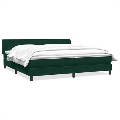 Giroletto a Molle con Materassi Verde Scuro 200x220 cm Velluto