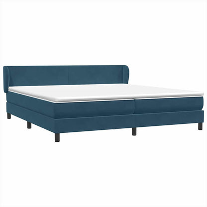 Giroletto a Molle con Materassi Blu Scuro 200x220 cm in Velluto