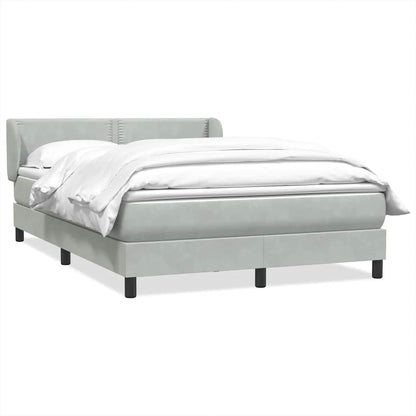 Giroletto a Molle con Materasso Grigio Chiaro 140x210cm Velluto