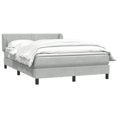 Giroletto a Molle con Materasso Grigio Chiaro 140x210cm Velluto